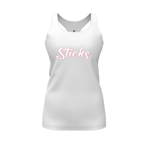[FT0TRBWH-FYS-LOGO1] Decker Racerback Tank Top (Female Youth S, White, Logo 1)