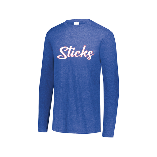 [3075.U55.XS-LOGO1] Decker Men's Tri-Blend T-Shirt - Long Sleeve (Adult XS, Royal, Logo 1)