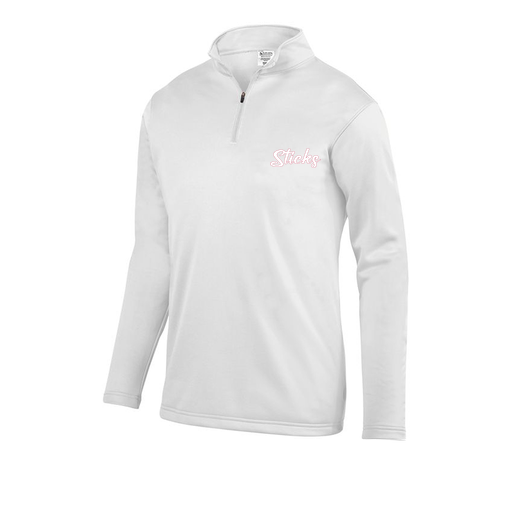 [FOLQFFWH-AS-LOGO1] Decker Men's FlexFleece 1/4 Zip (Adult S, White, Logo 1)