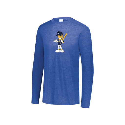 [FTLCUBRY-YS-LOGO2] Decker Youth Tri-Blend T-Shirt - Long Sleeve (Youth S, Royal, Logo 2)