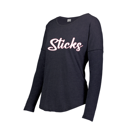 [FTLCUBNV-FAS-LOGO1] Decker Women's Tri-Blend T-Shirt - Long Sleeve (Female Adult S, Navy, Logo 1)