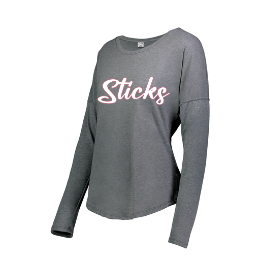 [FTLCUBGY-FAS-LOGO1] Decker Women's Tri-Blend T-Shirt - Long Sleeve (Female Adult S, Gray, Logo 1)
